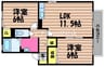 アスピラシオン　B棟 2LDKの間取り