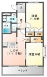 マール・グランデ 2LDKの間取り