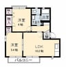 グランドールⅡ　C棟 2LDKの間取り