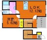 グランディールＤＸ 1LDKの間取り