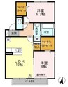 クオーレ　Ａ棟 2LDKの間取り