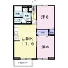 アルファワン 2LDKの間取り