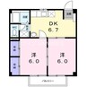 ニューシティ中庄 2DKの間取り