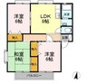 サンガーデン水川　A棟 3DKの間取り