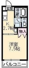 コロニーK　Ａ棟 1Kの間取り