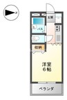 エスポワール老松 1Kの間取り