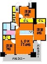 アルファスマート老松町 3LDKの間取り