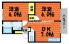 サンライフ総社 2DKの間取り