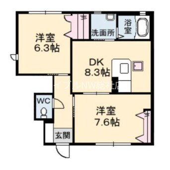 間取図 クレール　B棟