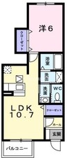 アプローズ　Ⅱ 1LDKの間取り