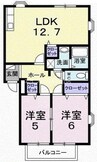 ハーベストコートＢ 2LDKの間取り