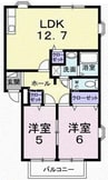 ハーベストコートＢ 2LDKの間取り