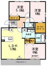 シャルム　B棟 3LDKの間取り