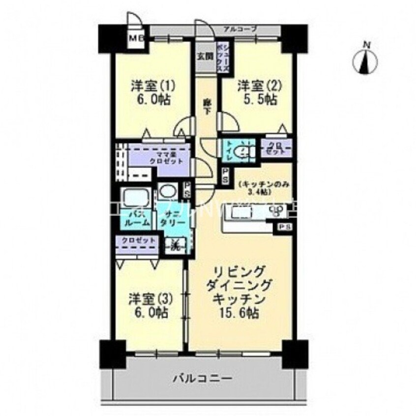 間取図 アルファスマート倉敷平田