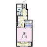 サンフラワーＫ 1Kの間取り