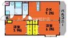 メゾンエトワール 2DKの間取り