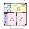 くらしきグリーンハイツ 2DKの間取り