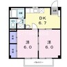 くらしきグリーンハイツ 2DKの間取り
