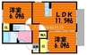 オリーブ 2LDKの間取り