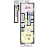 エスポワールＢ 1LDKの間取り