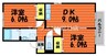 サンセール連島　Ａ棟 2DKの間取り
