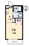 アンシャンテ沖新町 1Kの間取り