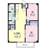 ニューシティパークサイド 2LDKの間取り