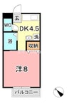 パルティールＣ 1Kの間取り