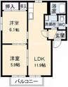 マルベリーハウス 2LDKの間取り