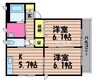 ウインドミル　B棟 2Kの間取り