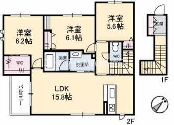 間取図 アンソレイユ　A棟