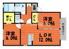 ブィラ　ハッピネスB棟 2LDKの間取り