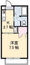 ノースヴェレッジＡ棟 1Kの間取り