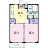 エルディム蘭 2DKの間取り