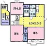 フルールＢ 3LDKの間取り