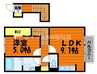 D-room平田 1LDKの間取り