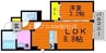 Square Villa 福島 1LDKの間取り