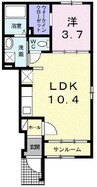 サンリット 1LDKの間取り