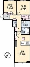 アベニール千鶴 2LDKの間取り
