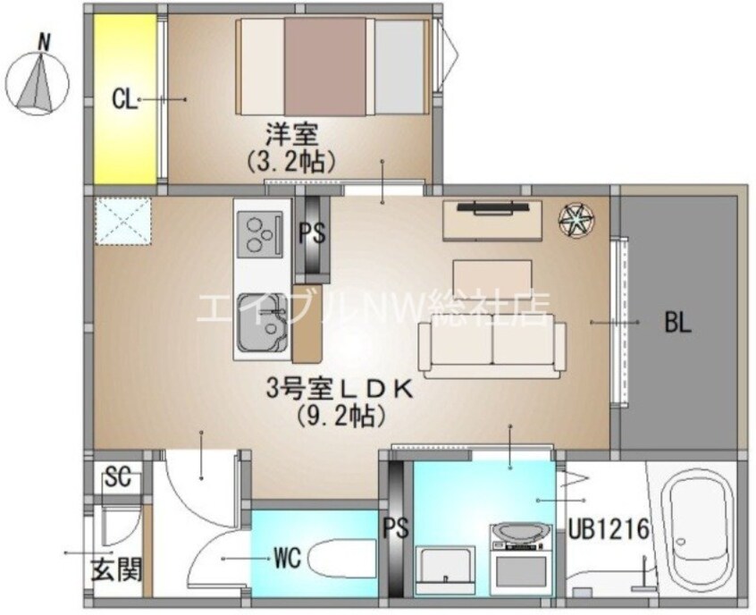 間取図 REGALEST 庭瀬Ⅱ
