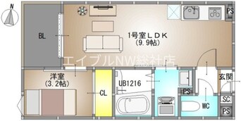 間取図 REGALEST 庭瀬Ⅱ