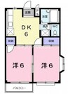 エルディム若竹Ⅱ 2DKの間取り
