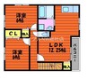 ヴィラ鴻 2LDKの間取り