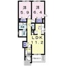 ブライト・ヒルサイドＡ 2LDKの間取り