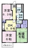 桃の里 3DKの間取り