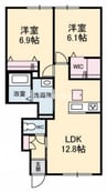 オランフェルム 2LDKの間取り