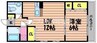 フィオーレＡ 1LDKの間取り