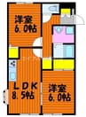 フォワイエ　D 2LDKの間取り