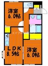 フォワイエ　D 2LDKの間取り