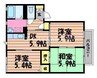 セトル竜の口　A棟 3Kの間取り